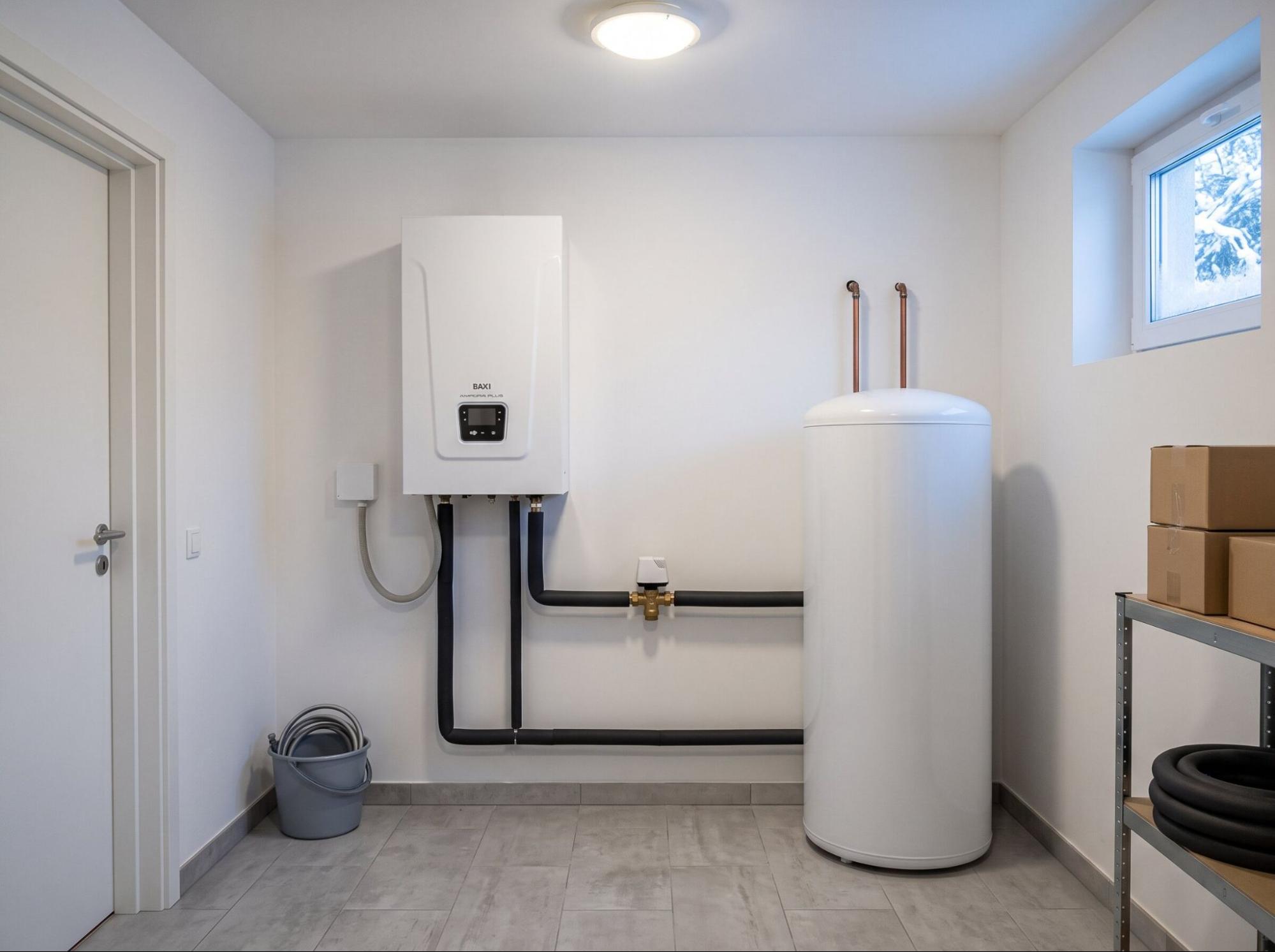 Электрокотёл BAXI Ampera Plus с бойлером косвенного нагрева в котельной