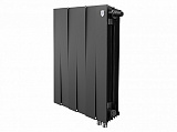 Биметаллический секционный радиатор отопления Royal Thermo Pianoforte Noir Sable 500 / 6 секций нижнее правое подключение