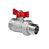 Кран шаровый VALTEC СТАНДАРТ, никель, с полусгоном, рукоятка бабочка 3/4, вн.-нар. PN40 (ГОСТ)