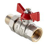 Кран шаровый VALTEC BASE-ГОСТ со сгоном с рукояткой-бабочкой вн.-нар. DN25, PN40, 1 (VT.227S.N.06)
