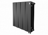Биметаллический секционный радиатор отопления Royal Thermo Pianoforte Noir Sable 500 / 8 секций нижнее правое подключение