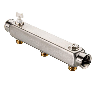 Коллектор VALTEC SQ из нержавеющей стали, шаг 100 мм 1x1/2x5 (VTc.510.SQ.060405) Коллектор VALTEC SQ из нержавеющей стали, шаг 100 мм 1x1/2x5 (VTc.510.SQ.060405)