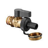 Кран шаровой Oventrop Optiflex KFE, DN 25 PN 16, с колпачком и штуцером для шланга