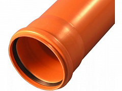 Труба для наружной канализации Valfex D160 с раструбом L=1 м (160x1000) рыжая