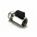 Кран шаровой Tiemme SMALL 2940 мини, обжим-В, 16х1/2 флажок черный