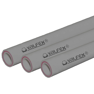 Труба полипропиленовая Valfex армированная стекловолокном SDR 7.4 PN20 D40х5,5 мм, 4м СЕРАЯ