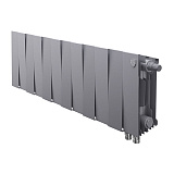 Биметаллический секционный радиатор отопления Royal Thermo PianoForte Silver Satin 200 / 12 секций нижнее правое подключение