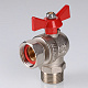 Кран шаровой VALTEC угловой с накидной гайкой 3/4 ВР-НР (короткий)
