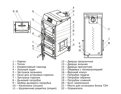 Твердотопливный напольный котел отопления ZOTA Forta 25 кВт