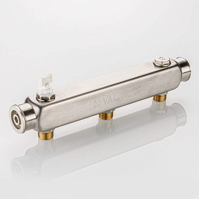 Коллектор VALTEC SQ из нержавеющей стали, шаг 100 мм 1x1/2x5 (VTc.510.SQ.060405)