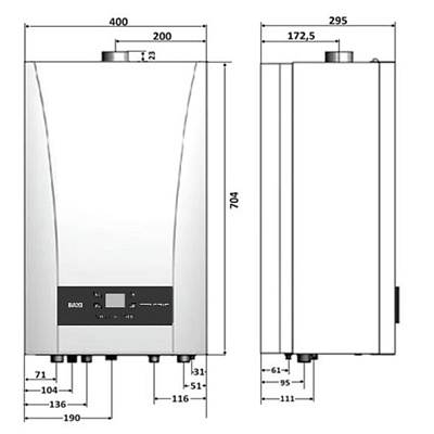 Настенный газовый двухконтурный котел отопления Baxi ECO Nova 18F (100023938)