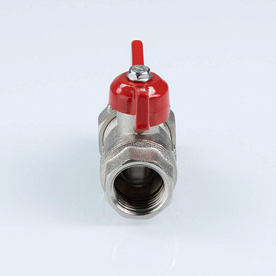 Кран шаровый VALTEC СТАНДАРТ, никель, с полусгоном, рукоятка бабочка 1 1/4, вн.-нар. PN40 (ГОСТ) (VT.127.N.07)