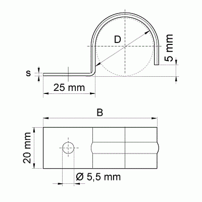 Напольный хомут Walraven BIS одинарный, 28 мм