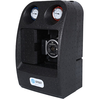 Насосная группа Stout с теплообменником 28 пластин,с насосом Grundfos UPSO 25-65