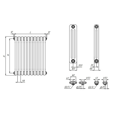 Стальной трубчатый радиатор отопления Rifar TUBOG TUB 2180