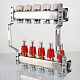 Блок коллекторный VALTEC с расход. 1х6 вых Евроконус 3/4