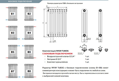 Стальной трубчатый радиатор отопления Rifar TUBOG TUB 3037-24 (Белый)