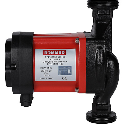 Циркуляционный насос Rommer с частотным регулированием PROFI ERTI 25/40-180 с гайками и теплоизоляцией