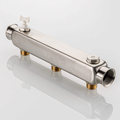 Коллектор VALTEC SQ из нержавеющей стали, шаг 100 мм 1x1/2x5 (VTc.510.SQ.060405)