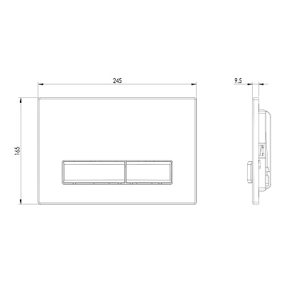 Панель смыва РЕХАУ NOVA LONG 001 прямоугольные клавиши, пластик, белый, глянец (19102301001)