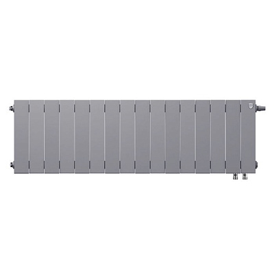 Биметаллический секционный радиатор отопления Royal Thermo PianoForte Silver Satin 300 / 16 секций нижнее правое подключение